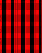 Bold Red Black Plaid Pattern Rug
