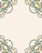 Elegant Teal Gold Swirl Pattern Rug