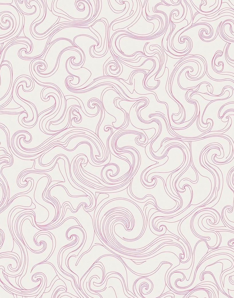 Elegant Pink Swirl Pattern Rug
