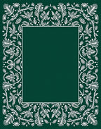 Elegant White Leaf Scroll Border Rug