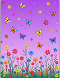 Vibrant Butterflies Flowers Garden Rug