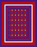 Bold Red Blue Geometric Pattern Rug