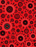 Bold Red Abstract Tribal Design Rug