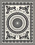 Bold Black White Intricate Pattern Rug