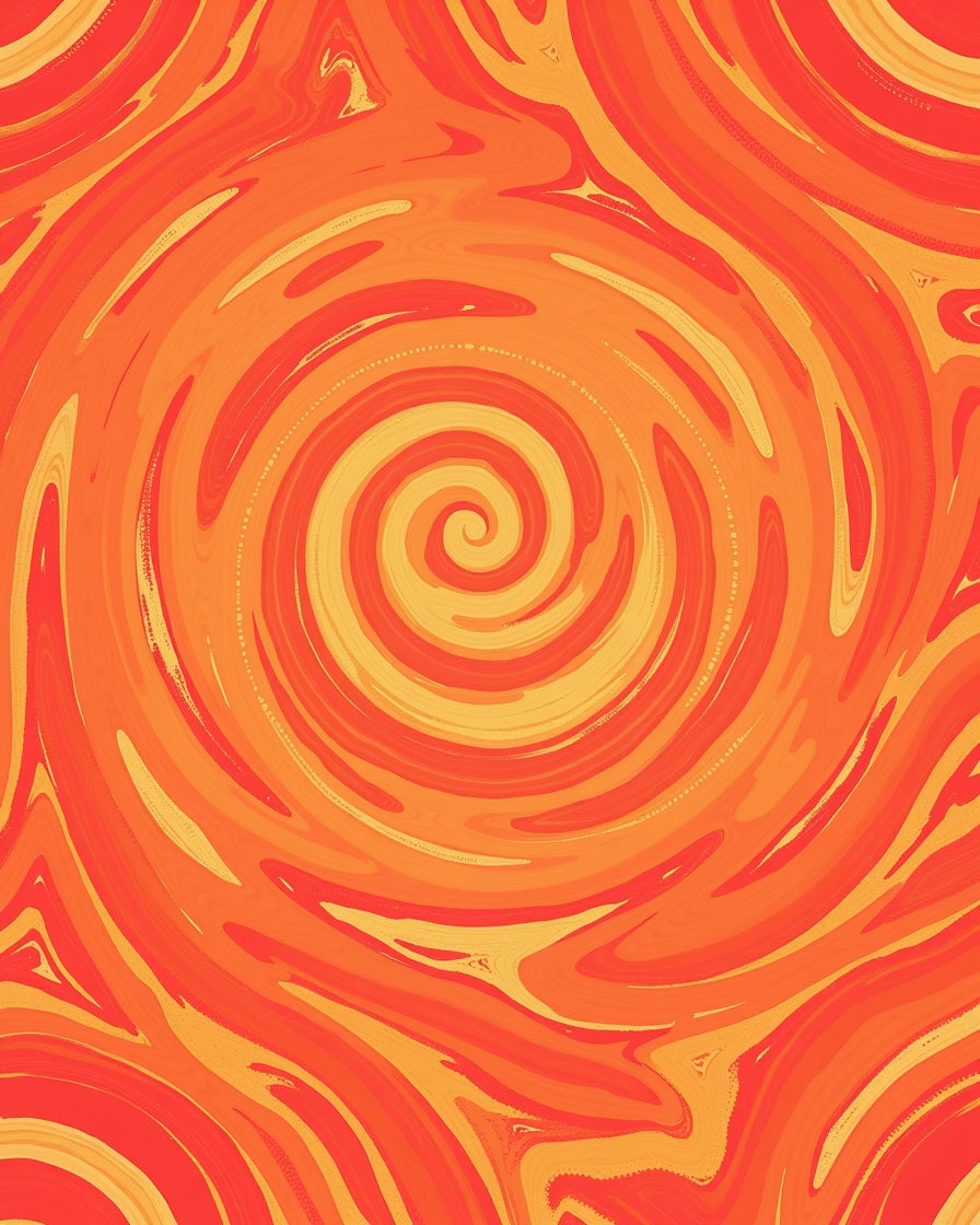 Fiery Swirl Warm Tones Rug