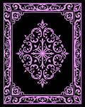 Ornate Pink Filigree Border Rug