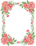 Coral Pink Rose Garden Border Rug