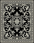 Classic Black Cream Scrollwork Motif Rug