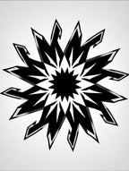 Sharp Black Starburst Geometric Pattern Rug