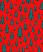 Teal Evergreen Trees Pattern Rug