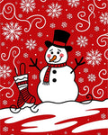 Snowman Snowflake Winter Joyful Rug