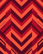 Bold Red Chevron Geometric Pattern Rug