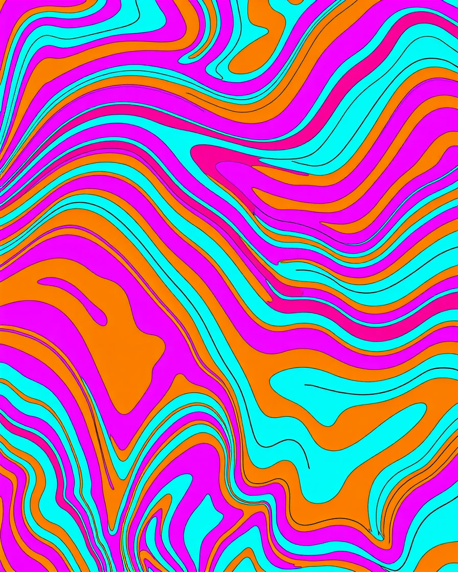 Vibrant Marbled Swirl Pattern Rug