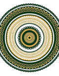 Green Gold Circular Mandala Design Rug