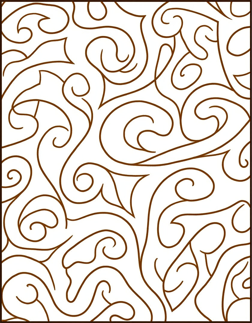 Swirling Vine Autumn Pattern Rug