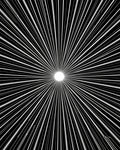 Radiating Burst Black and White Lines Rug