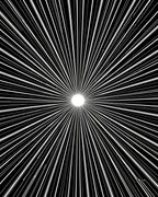 Radiating Burst Black and White Lines Rug