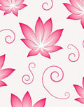 Vibrant Pink Lotus Swirl Pattern Rug