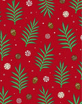 Festive Green Ferns Ornaments Pattern Rug