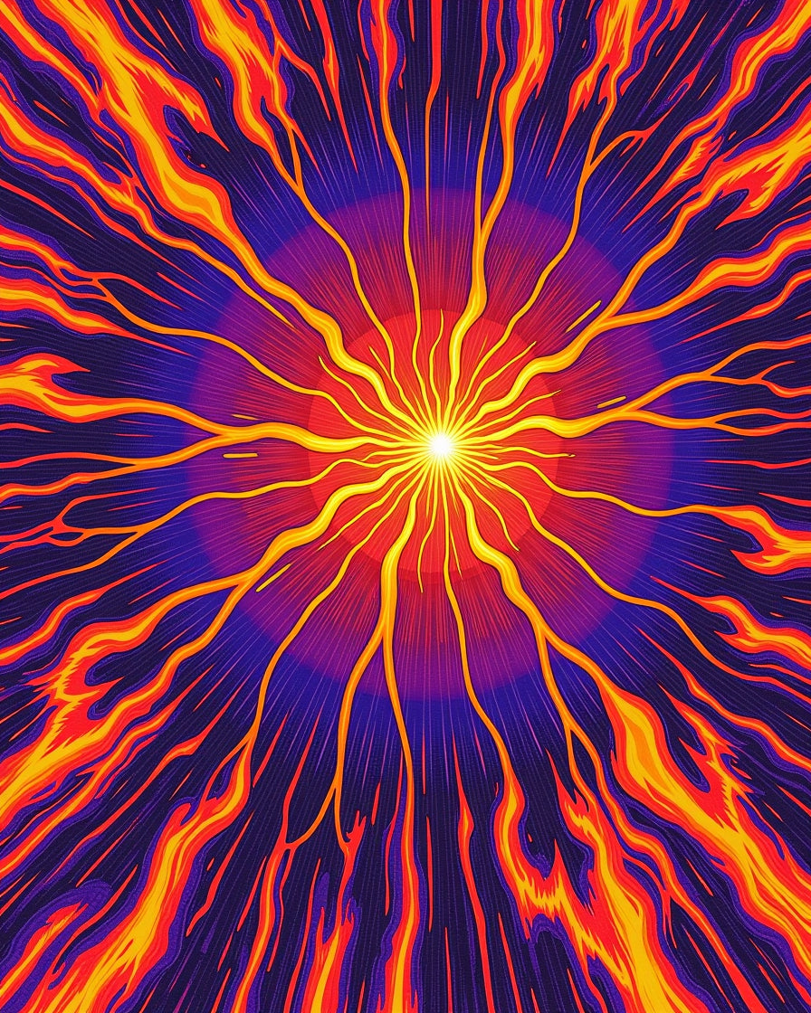Fiery Burst Radiant Patterned Rug