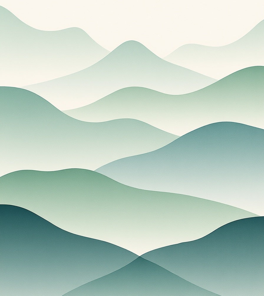 Abstract Wavy Landscape Green Rug