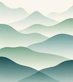 Abstract Wavy Landscape Green Rug