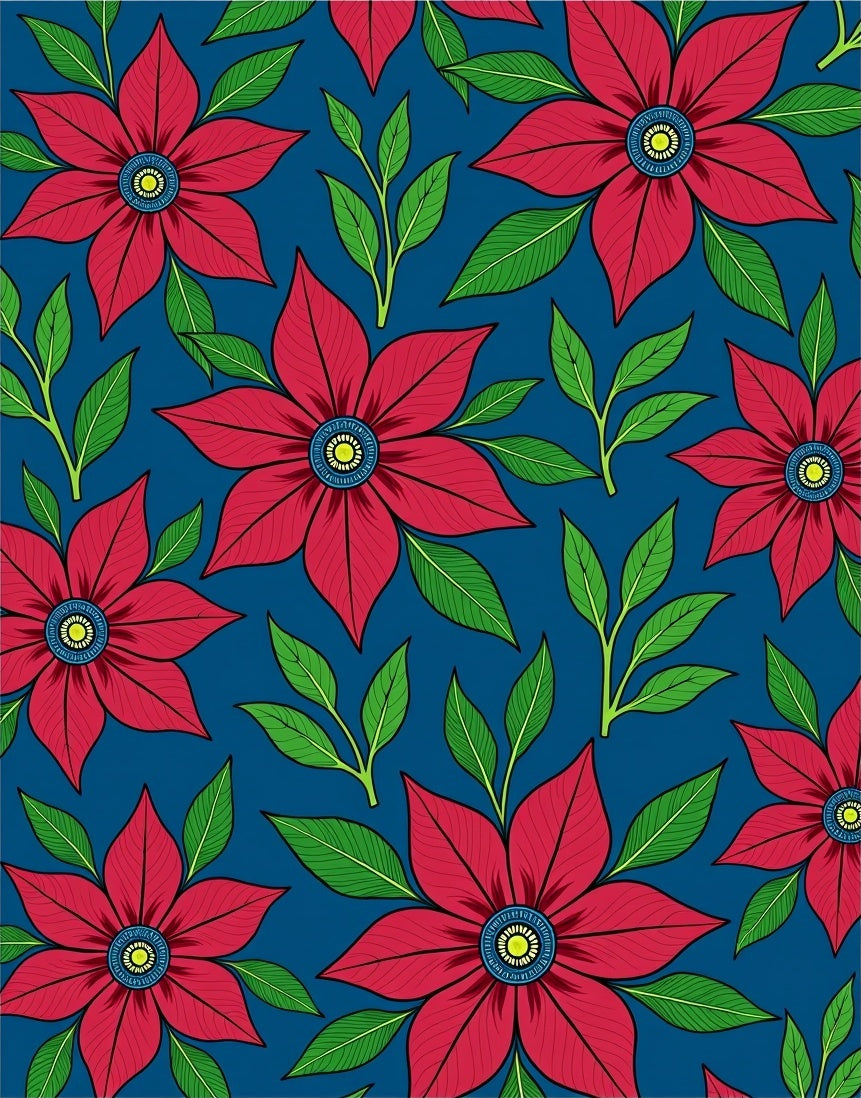 Vibrant Red Floral Patterned Rug
