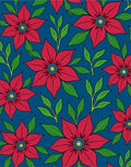 Vibrant Red Floral Patterned Rug