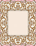 Vintage Pink Gold Filigree Scroll Rug