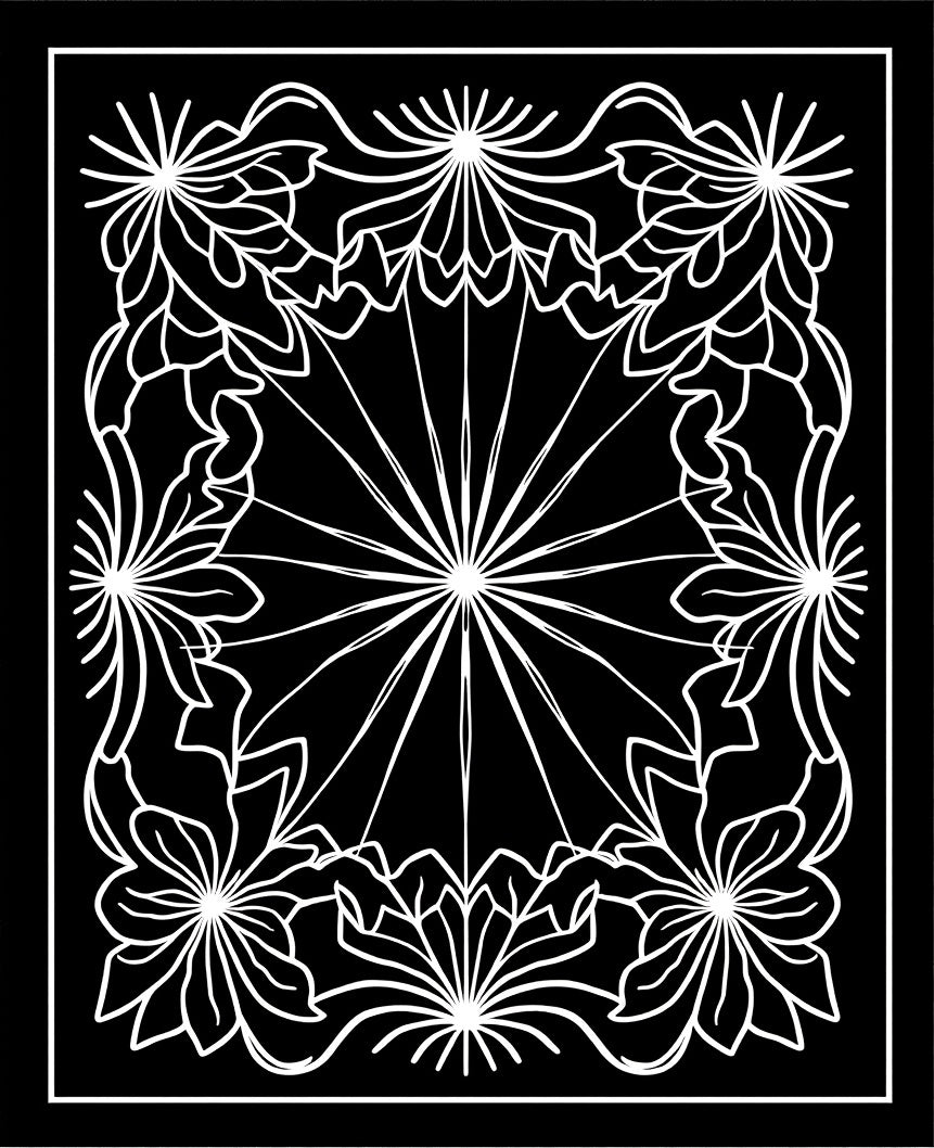 Ornate Floral Sunburst Design Rug