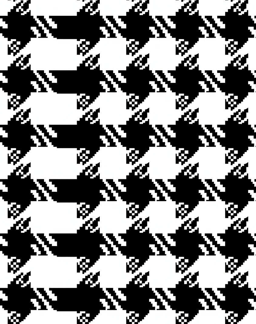 Classic Houndstooth Patterned Design Rug