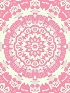 Pink Floral Mandala Pattern Rug