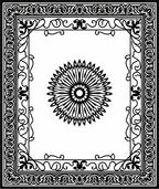 Black White Floral Mandala Frame Rug
