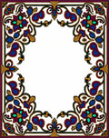 Intricate Floral Border Design Pattern Rug