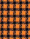Orange Black Pixelated Checked Pattern Rug