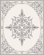 Elegant Gray Scrollwork Mandala Design Rug