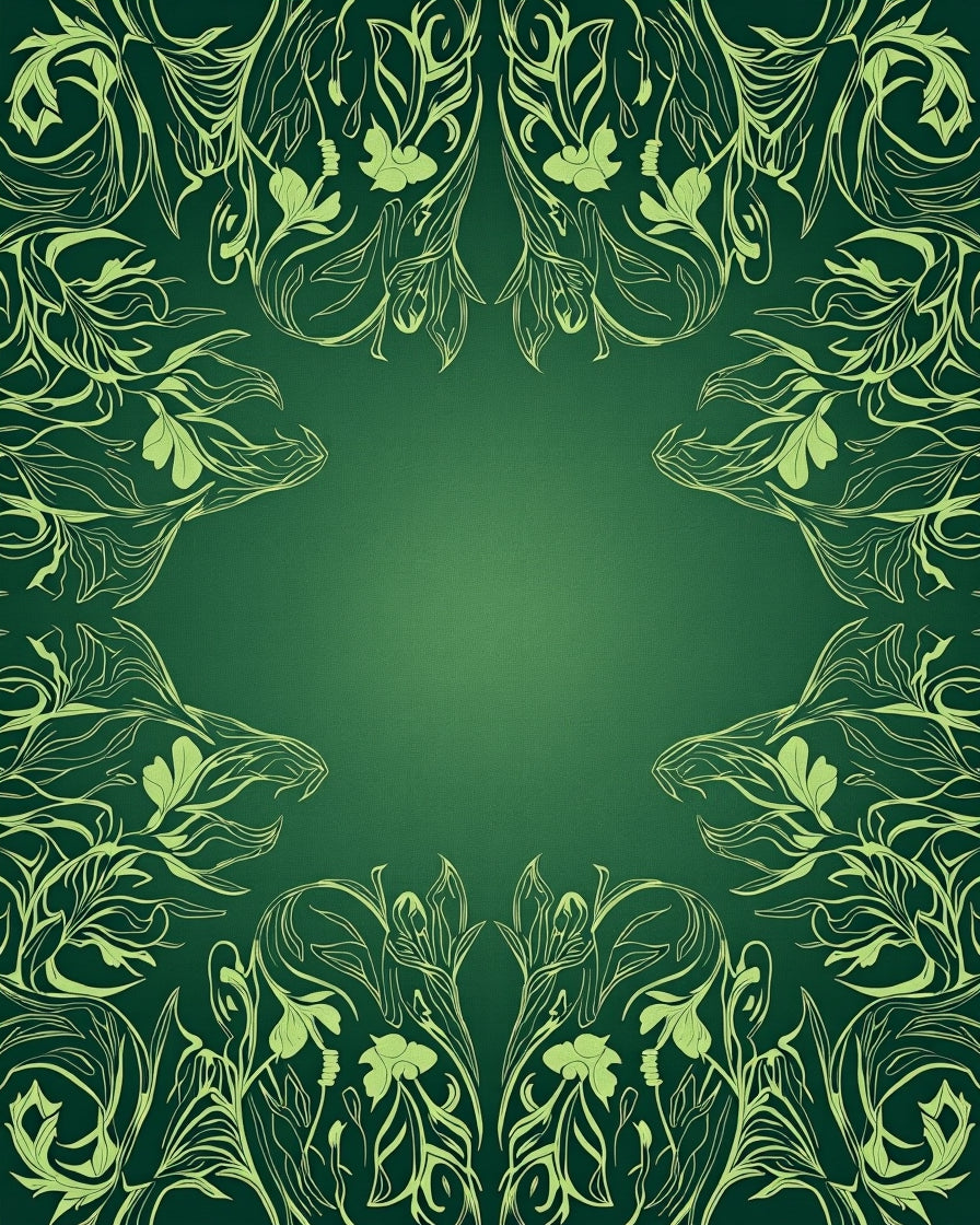 Elegant Emerald Floral Symmetry Rug