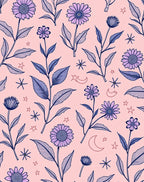 Whimsical Floral Starry Night Design Rug