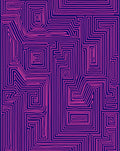 Pink Line Art Maze Pattern Rug