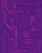 Pink Line Art Maze Pattern Rug