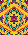 Vibrant Geometric Floral Pattern Rug