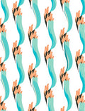 Abstract Coral Blue Organic Flow Rug