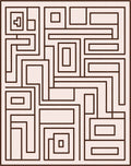 Geometric Maze Brown Beige Rug