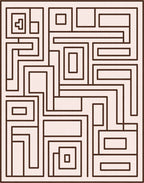 Geometric Maze Brown Beige Rug