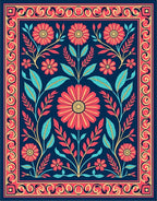 Floral Medallion Pattern Rug