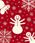 Playful Snowmen Snowflake Pattern Rug