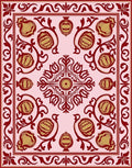 Floral And Vine Scrollwork Pattern Rug