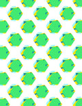 Green Geometric Hexagon Pattern Rug