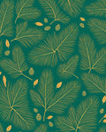 Emerald Green Golden Feather Forest Rug