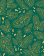 Emerald Green Golden Feather Forest Rug